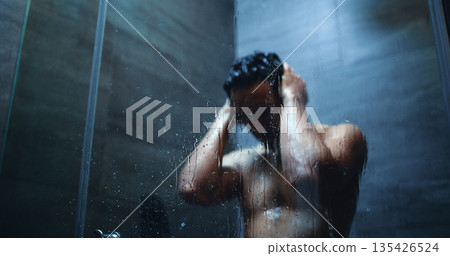 Distress, frustrated or overwhelmed man in shower, mental health or anxiety for financial hardship. Bankruptcy crisis, tax pressure or person with depression in bathroom of home, worry or low angle Distress, frustrated or overwhelmed man in shower, mental health or anxiety for financial hardship. Bankruptcy crisis, tax pressure or person with depression in bathroom of home, worry or low angle 135426524