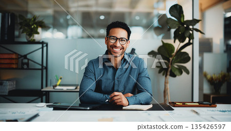 Portrait, smile and professional with business man in office for about us, stock broker advisor and pride. Happy, bokeh and financial consultant with person in agency for career and opportunity Portrait, smile and professional with business man in office for about us, stock broker advisor and pride. Happy, bokeh and financial consultant with person in agency for career and opportunity 135426597
