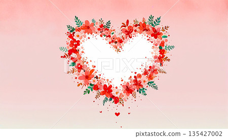 可愛的花卉愛心背景,適用於情人節或婚禮 可愛的花卉愛心背景,適用於情人節或婚禮 135427002