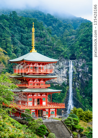 Kumano Seiganto-ji Temple Three-story Pagoda and Nachi Falls Kumano Seiganto-ji Temple Three-story Pagoda and Nachi Falls 135428166