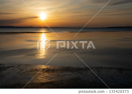 Beautiful lake dusk 135428373