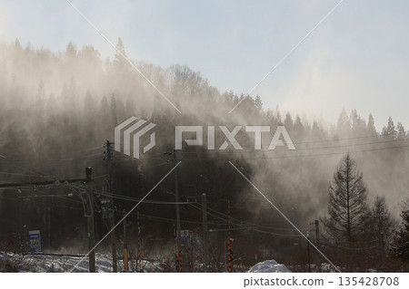 Snowstorm Snow Lake Aoki Snowstorm Snow Lake Aoki 135428708