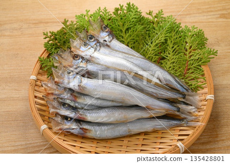 Note: Unheated and uncooked. Shishamo, shishamo, fish, ingredients. 135428801