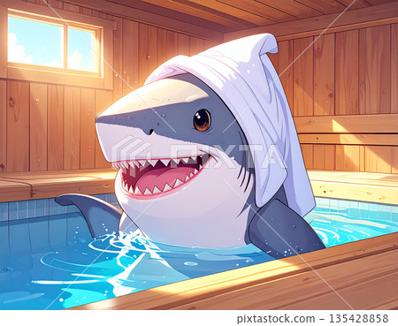 鯊魚在洗澡 135428858