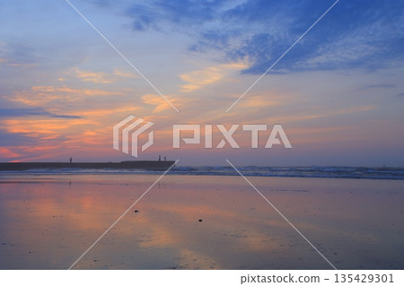 beautiful beach sunrise 135429301