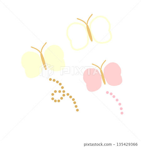 Hand-drawn cute butterfly illustration 135429366