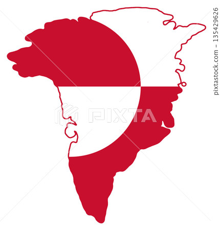 abstract flag background of Greenland, simplified symbol shape of the map of Greenland abstract flag background of Greenland, simplified symbol shape of the map of Greenland 135429626