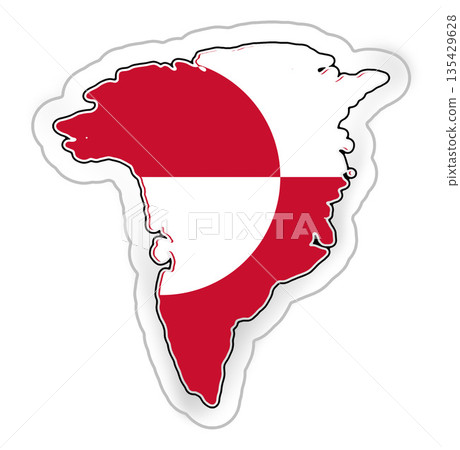 abstract flag background of Greenland, simplified symbol shape of the map of Greenland 135429628