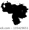 shape of the map of Venezuela, slightly simplified smooth rounded silhouette 135429651