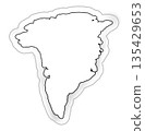 abstract white background of Greenland, simplified symbol shape of the map of Greenland 135429653