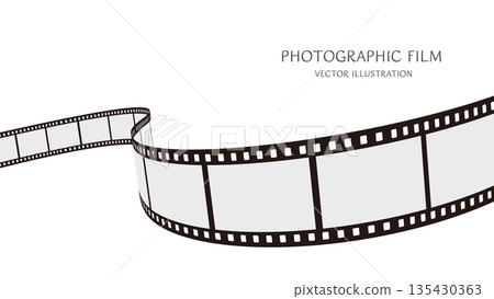 16:9 背景素材：動態 35mm 攝影膠片的向量插圖數據 135430363