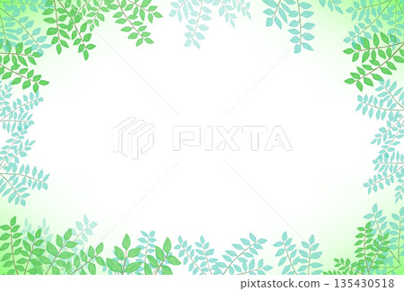 Lush green frame and border decorative background illustration material 135430518