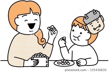 A parent and child eat the same number of Setsubun beans as their age 135430630