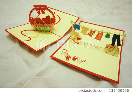 A postcard that reveals a stylish design when opened 135430926