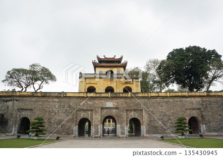 The famous ruins of Thang Long Citadel in a town in Vietnam 135430945