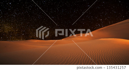 beautiful view of the desert in the evening 135431257
