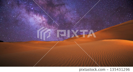 beautiful view of the desert in the evening beautiful view of the desert in the evening 135431296