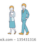 Illustration of a walking business person _ whole body 135431316