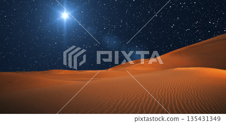 beautiful view of the desert in the evening beautiful view of the desert in the evening 135431349