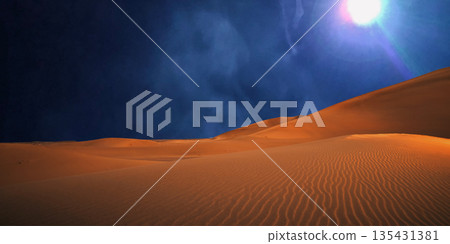 beautiful view of the desert in the evening beautiful view of the desert in the evening 135431381