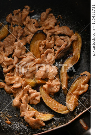Stir-fried miso with eggplant and pork Stir-fried miso with eggplant and pork 135431731