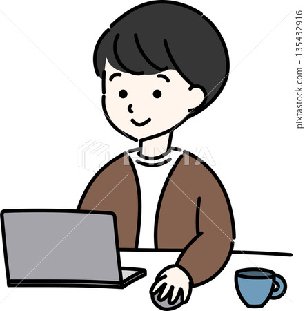 Man doing remote work 135432916