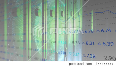 Showing graph in dashboard with bars, globe mesh, numeric delta overlays and line chart gridlines Showing graph in dashboard with bars, globe mesh, numeric delta overlays and line chart gridlines 135433335
