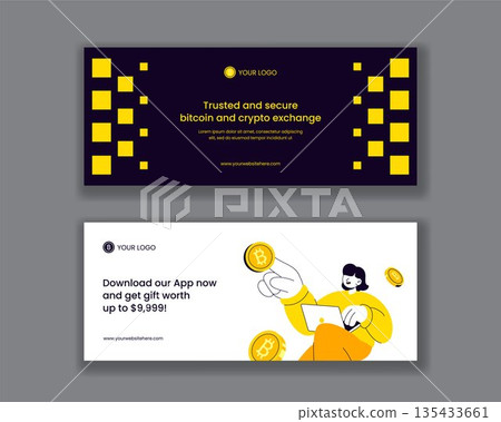 Horizontal Banner Illustration Of Cryptocurrency Wallet Trading In Flat Cartoon Hand Drawn Style Horizontal Banner Illustration Of Cryptocurrency Wallet Trading In Flat Cartoon Hand Drawn Style 135433661