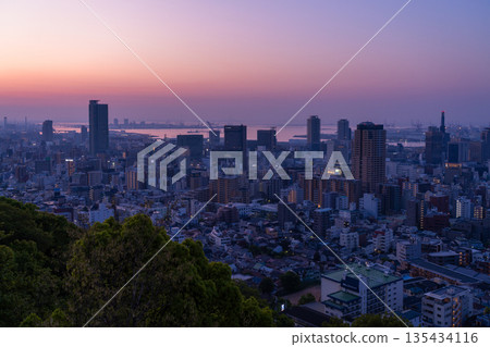 兵庫縣：黎明時分的神戶維納斯橋與諏訪山公園展望台 135434116