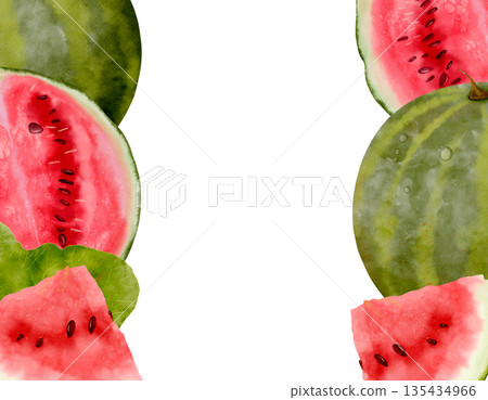 Juicy Watercolor Watermelon Pieces Creating Vibrant Seasonal Patterns For Invitations And Menus Juicy Watercolor Watermelon Pieces Creating Vibrant Seasonal Patterns For Invitations And Menus 135434966