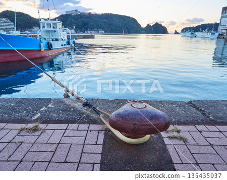Morning scenery of Nachikatsuura fishing port in Wakayama Prefecture Morning scenery of Nachikatsuura fishing port in Wakayama Prefecture 135435937