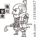 Tokugawa Ieyasu with a command [2 heads, black and white, bitmap] 135436957