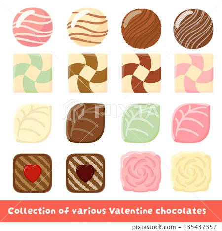 Valentine's Day chocolate illustration set 135437352