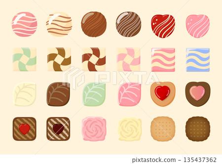 Valentine's Day chocolate illustration set 135437362