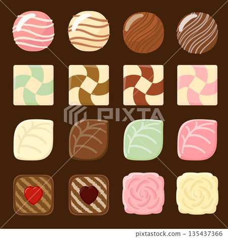 Valentine's Day chocolate illustration set 135437366