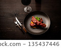 Spare ribs and red wine 135437446