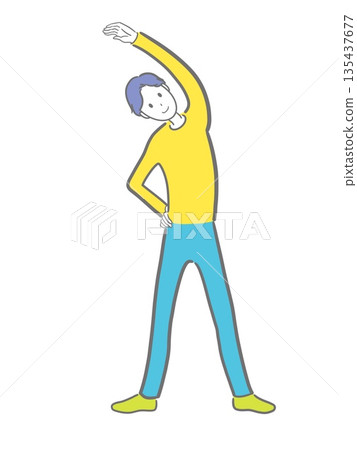 一個人在做體操的插圖 135437677