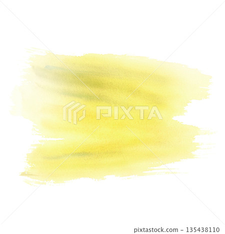 Watercolor abstract yellow, green, spots, splashes, brush stroke. Blurred pastel coloured texture hand drawn illustration for creative fabric design, transparent nature background. Isolated clipart 135438110