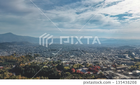 Nov 24 2025 Kyoto Skyline View from Takagamine Hilltop Panorama 135438208