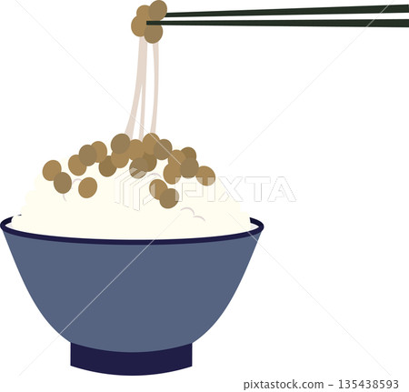 納豆米的簡單插圖 納豆米的簡單插圖 135438593