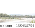 Scenery of the Kizu River and the Nagarebashi Bridge 135438754