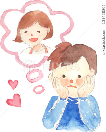Vector illustration of a man in unrequited love 135438865
