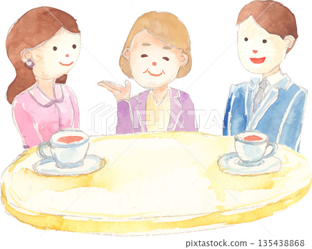 Illustration of a man and woman going on a matchmaking date, vector Illustration of a man and woman going on a matchmaking date, vector 135438868