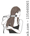 Illustration material: iron, curling iron, curling hair, hair set 135440065