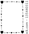 Love Theme Page Border Black Outline 135440311