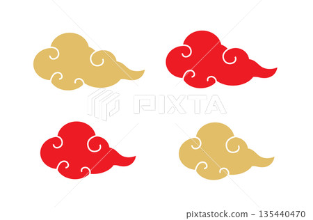 Asian Chinese Clouds Minimal Vector Set Asian Chinese Clouds Minimal Vector Set 135440470