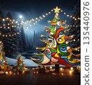 Christmas tree in cubo-futuristic style 135440976