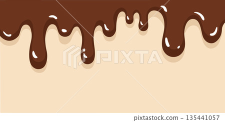 Valentine's Day Material - Melting Chocolate Background Illustration - Banner - Sweets 135441057