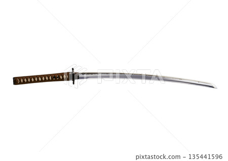 日本刀、刀刃、出鞘刀、武士武器、鏤空材料 135441596