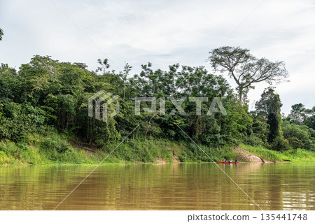Manaus, Brazil - Jan 08, 2026: River boat trip at Parana do Mamori in the Amazon rainforest, Manaus in Brazil Manaus, Brazil - Jan 08, 2026: River boat trip at Parana do Mamori in the Amazon rainforest, Manaus in Brazil 135441748